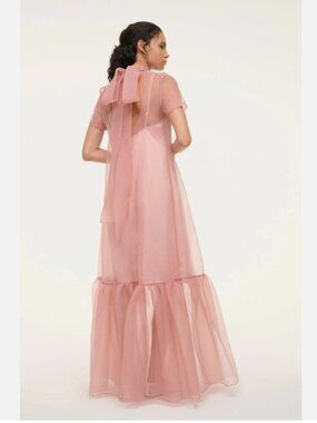 Staud Calluna Organza Maxi Dress in Misty Rose